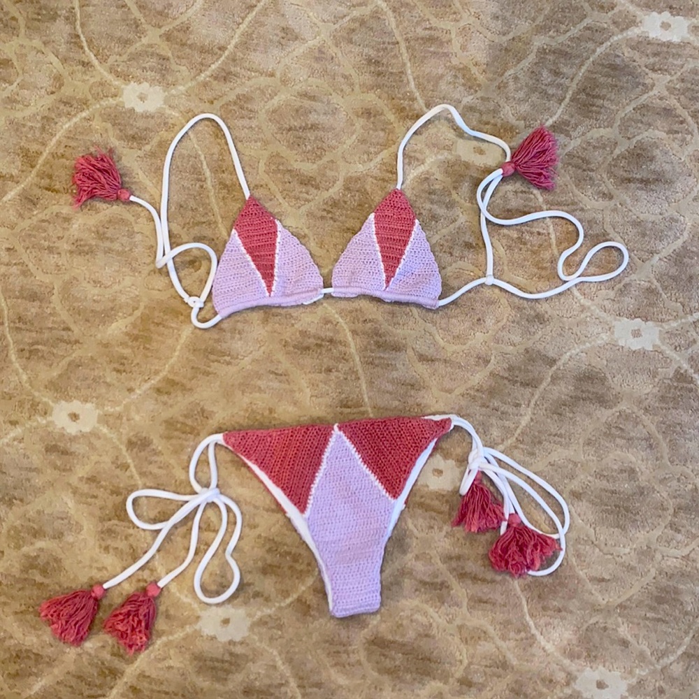RoveSwim Color Block Crochet Bikini